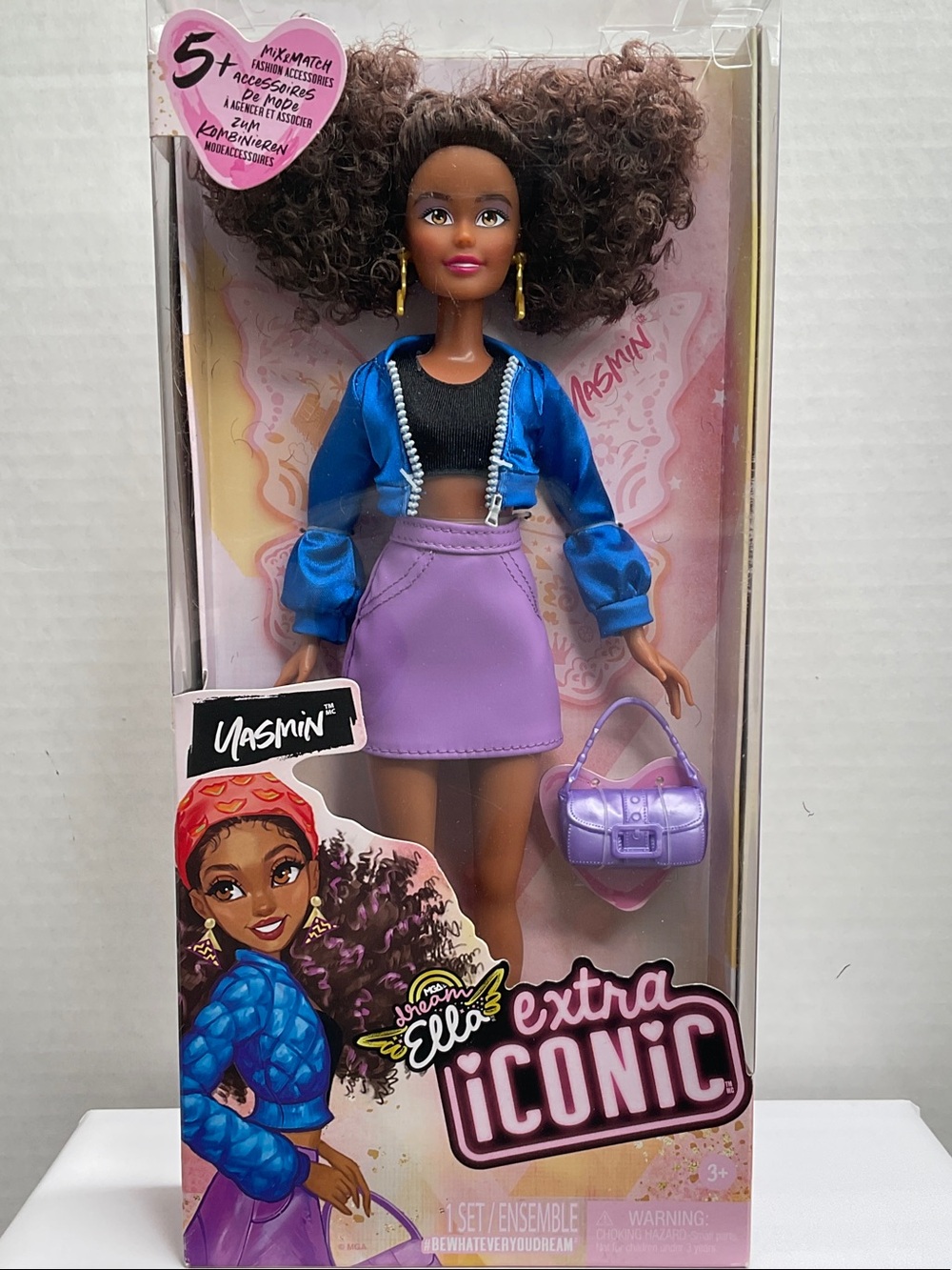 Fashion Doll in Purple Skirt & Blue Jacket